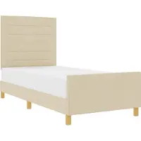 vidaXL Bedframe met hoofdeinde Crème 90 x 200 cm Stof