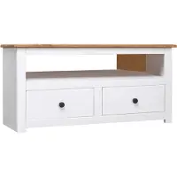 Syfax Tv-hoekkast Panama Range 93x49x49 cm massief grenenhout wit