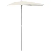 Syfax Parasol half met paal 180x90 cm zandkleurig