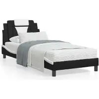 Prolenta Maison Exclusive - Bed "Viana" met matras, zwart en wit, 80x200 cm, kunstleer