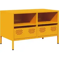 vidaXL Tv-meubel 68x39x43,5 cm koudgewalst staal mosterdgeel
