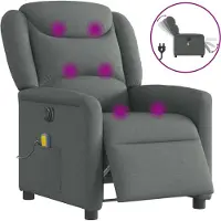 Syfax Massagestoel elektrisch verstelbaar stof donkergrijs
