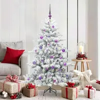Prolenta Maison Exclusive - Kunstkerstboom, inklapbaar, wit, 150 cm, gemaakt van PVC en staal