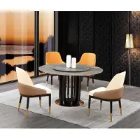 AEA Luxus Design Esszimmer Runder Esstisch 4x Klassische Sessel Lehn Stühlen 4tlg