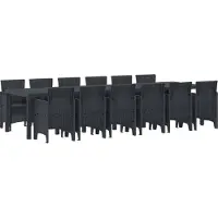 Syfax Tuin Eetset 13 st Antraciet Polt riet