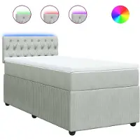 Syfax Boxspring met matras fluweel lichtgrijs 90x200 cm