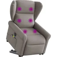 Syfax Sta-op-massagestoel elektrisch verstelbaar stof taupe