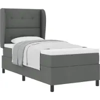 vidaXL Boxspring bed met hoofdeinde Donkergrijs 80 x 200 cm Stof
