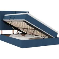 vidaXL LED opbergbed met matras Blauw 140 x 200 cm Stof