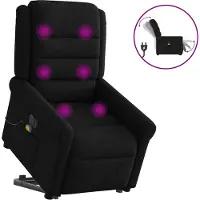 Syfax Sta-op-massagestoel elektrisch verstelbaar stof zwart