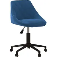 Syfax Kantoorstoel draaibaar fluweel blauw