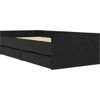 Syfax Bedframe met lade Zwart Eiken 90 x 190 cm Massief grenenhout