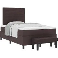 vidaXL Boxspring bed met hoofdeinde Donkerbruin 120 x 190 cm Stof