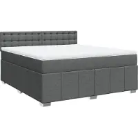 vidaXL Boxspring met matras stof donkergrijs 180x200 cm