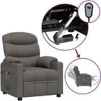 Syfax Massagestoel elektrisch stof donkergrijs