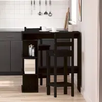 Prolenta Maison Exclusive - Barkruk, 100 x 48 x 101,5 cm, materiaal: houtvezel, kleur: zwart, afwerking: eikenlook