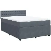 Syfax Boxspring met matras fluweel donkergrijs 160x200 cm