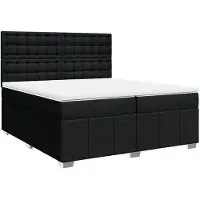 vidaXL Boxspring met matras stof zwart 200x200 cm