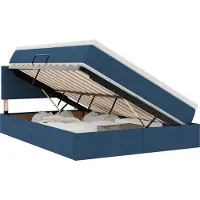 vidaXL Opbergbed met matras met hoofdeinde Blauw 120 x 200 cm fluweel