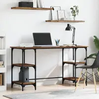 Prolenta Maison Exclusive - Bureau met planken, gerecycled hout, 140 x 50 x 75 cm, houtvezel