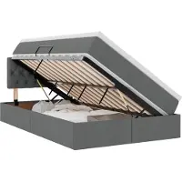 vidaXL LED opbergbed met matras Donkergrijs 120 x 190 cm Stof