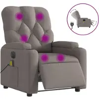 Syfax Massagestoel elektrisch verstelbaar stof taupe