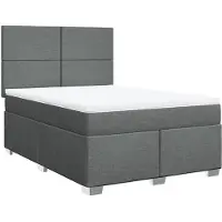 Syfax Boxspring met matras stof donkergrijs 160x200 cm