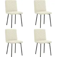 Syfax Eetkamerstoelen 4 st fluweel crèmekleurig