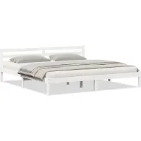 Syfax Bedframe Wit 215,5 x 205,5 x 69,5 cm Massief Vurenhout