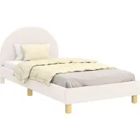 Syfax Bedframe voor kinderen met hoofdbord Crèmekleurig 90 x 200 cm