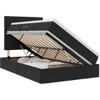 vidaXL LED opbergbed met matras Zwart 120 x 200 cm Fluweel