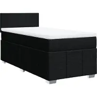 vidaXL Boxspring met matras stof zwart 90x200 cm