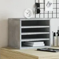 Prolenta Maison Exclusive - Bureauorganizer, betonkleur, 36x26x29,5 cm, houtvezel