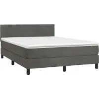 Syfax Boxspring met matras fluweel donkergrijs 140x200 cm