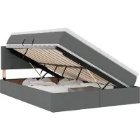 vidaXL Opbergbed met matras Donkergrijs 140 x 190 cm fluweel