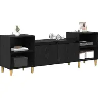 Syfax TV-kast Zwart Eiken 160 x 35 x 55 cm Bewerkt hout