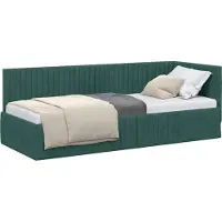 vidaXL Hoek Bed Frame Donkergroen 80 cm x 200 cm Fluweel