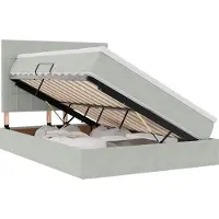 vidaXL LED opbergbed met matras Lichtgrijs 140 x 190 cm Fluweel