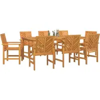 Syfax Tuin eettafelset 9 st Bruin Massief Acaciahout