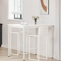 Prolenta Maison Exclusive - Barkruk, wit, 110 x 110 x 105 cm, massief grenenhout