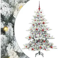 Syfax Kunstmatige Inklapbare Kerstboom Wit 150 cm PVC en staal