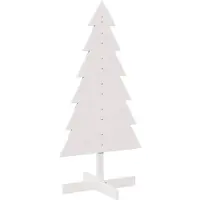 Syfax Kerstdecoratie kerstboom 120 cm massief grenenhout wit