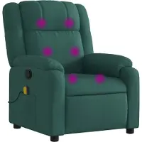 Syfax Massagestoel met donkergroene stof