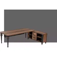AEA Großer Holz Eckschreibtisch Arbeitszimmermöbel Chef Tische Holzmöbel