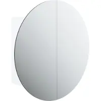 Syfax Badkamerkast met ronde spiegel en LED 47x47x17,5 cm wit