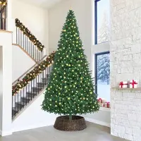 Prolenta Maison Exclusive - Kerstboomrok, rond, zwart, 105 x 105 x 28 cm