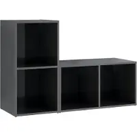 Syfax Tv-meubelen 2 st 72x35x36,5 cm bewerkt hout hoogglans grijs