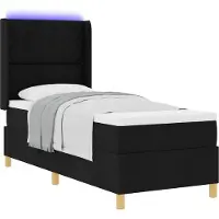 Syfax Boxspringbed met LED-stripverlichting Zwart 80 x 200 cm Stof
