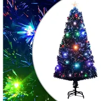 Syfax Voorverlichte kerstboom met standaard en LED 120 cm glasvezel