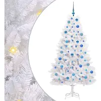 Syfax Kunstmatige Inklapbare Kerstboom Wit 180 cm PVC en staal
